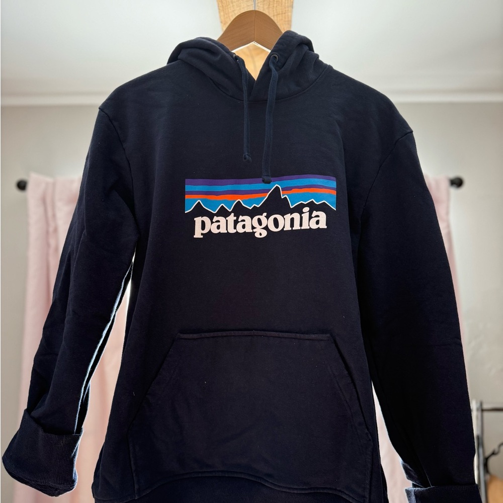 Patagonia Men's Navy Hoodie with Logo